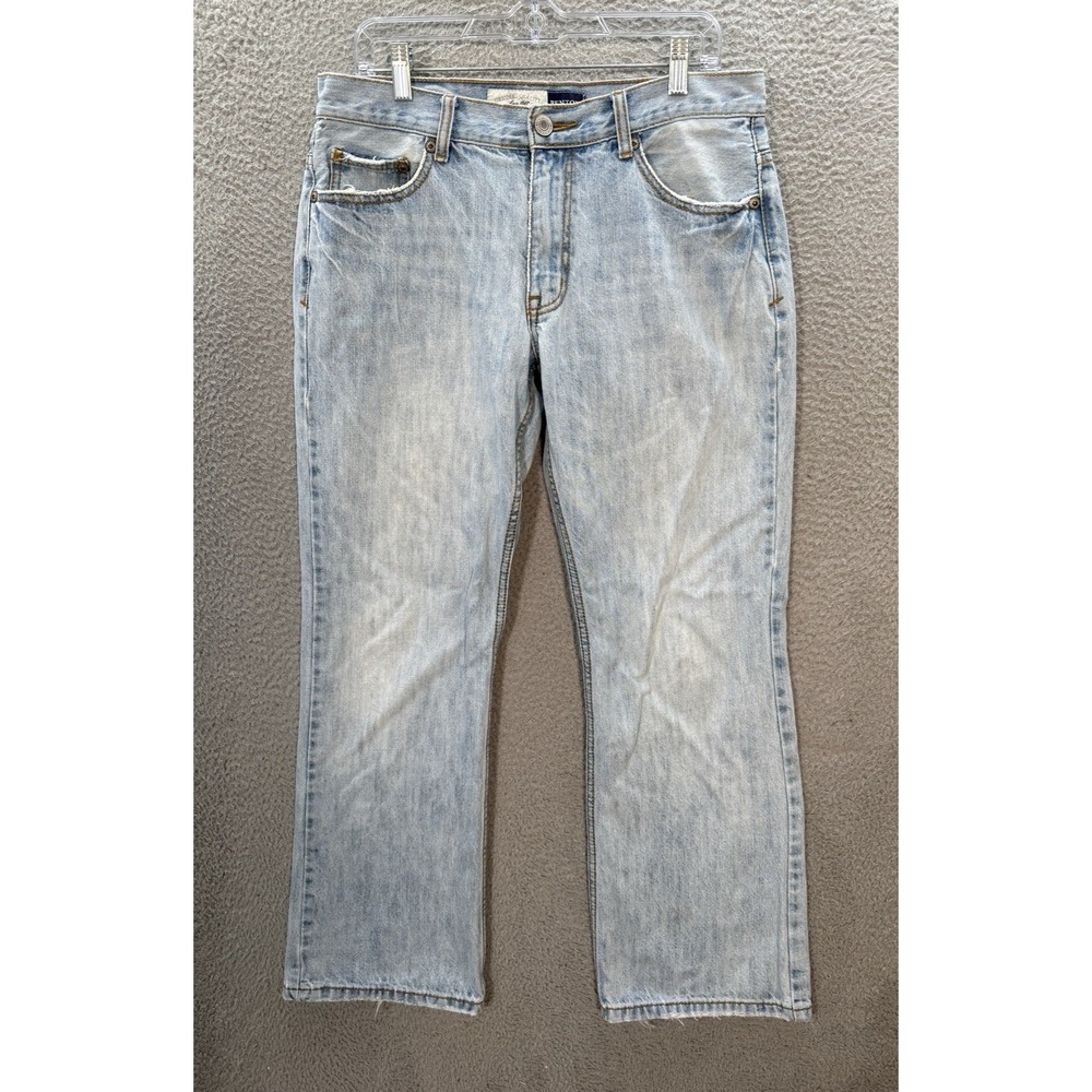 Aeropostale Jeans Mens 32x32 Blue Benton Original Bootcut Distressed Preppy - Picture 1 of 11